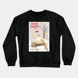 White Afghan Hound Merry Christmas Santa Dog Crewneck Sweatshirt